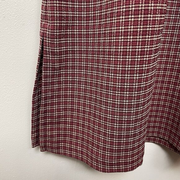 Talbots Plaid Red Tan Sleeveless Jumper Dress Plaid 10 Petite Made in USA - Picture 10 of 12